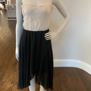 Black and white sequin dress